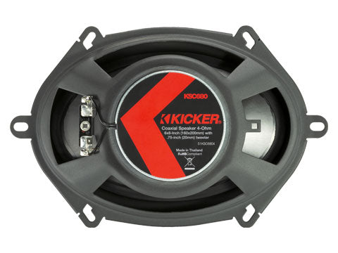 51KSC6804 KICKER KS Series 6x8 Inch Coaxial 2 Way Speakers 75W RMS 4 Ohm Car Audio (Pair)