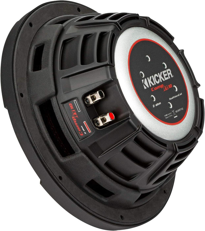 48CWRT104 KICKER 10" CompRT Thin Profile Subwoofer Sub 400W RMS 4 Ohm DVC - Pro Audio Center