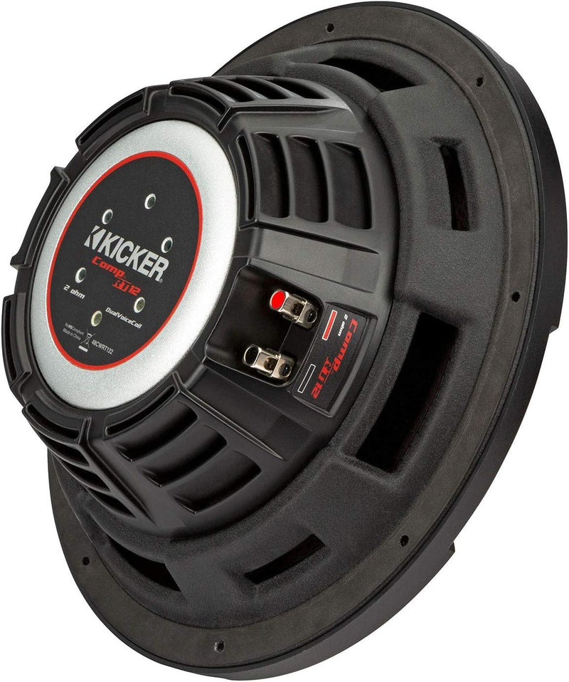 48CWRT122 KICKER 12" CompRT Thin Profile Subwoofer Sub 500W RMS 2 Ohm DVC - Pro Audio Center