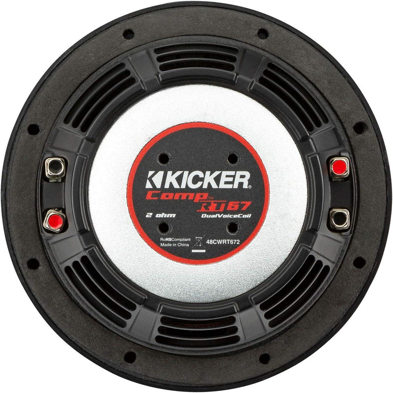 48CWRT672 KICKER 6.75" 6 3/4 inch CompRT Thin Profile Subwoofer Sub 150W RMS 2 Ohm DVC - Pro Audio Center