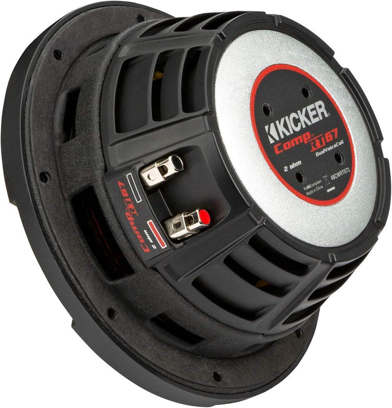 48CWRT672 KICKER 6.75" 6 3/4 inch CompRT Thin Profile Subwoofer Sub 150W RMS 2 Ohm DVC - Pro Audio Center