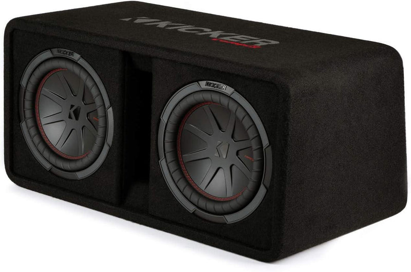 48DCWR102 KICKER 10" CompR Subwoofer Dual Loaded Enclosure Ported 800W RMS 2 Ohm - Pro Audio Center