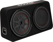 48TCWRT102 KICKER 10" CompRT Subwoofer Single Loaded Enclosure 400W RMS 2 Ohm - Pro Audio Center