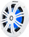 49KM604WL KICKER KM White 6.5" 6 1/2 inch Coaxial 2 Way Marine Waterproof Speakers with Blue LEDs 50W RMS 4 Ohm (Pair) - Pro Audio Center