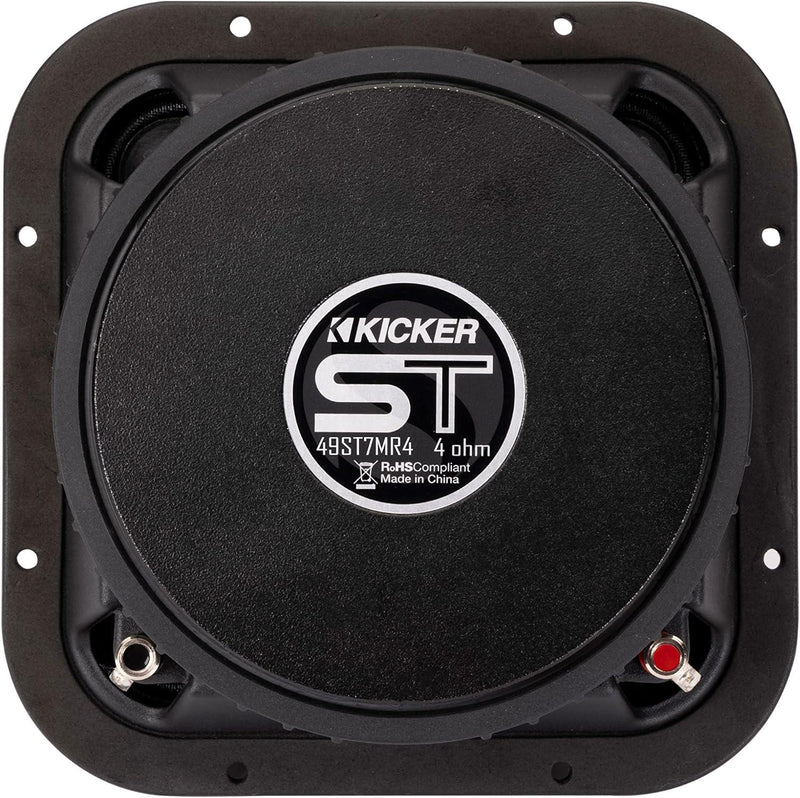49ST7MR4 KICKER Street Series 7" Square Midrange Driver 250W RMS 500W Peak SPL Competition Grade PA Pro Sound High Output 4 Ohm (Pair) - Pro Audio Center