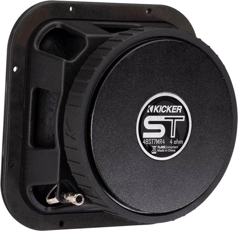 49ST7MR4 KICKER Street Series 7" Square Midrange Driver 250W RMS 500W Peak SPL Competition Grade PA Pro Sound High Output 4 Ohm (Pair) - Pro Audio Center
