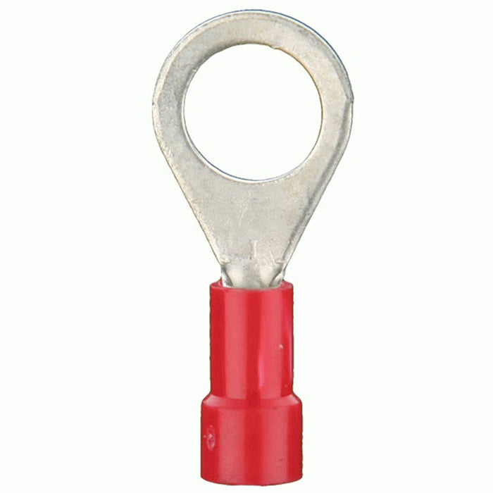 RVRT812 METRA Red Vinyl 1/2" Ring Terminal for 8 Gauge Wire (Each)
