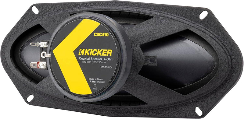 50CSC4104 KICKER CS Series 4x10" Coaxial 2 Way Speakers 75W RMS 225W Peak 4 Ohm Car Audio (Pair) - Pro Audio Center