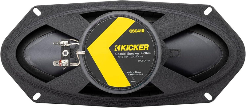 50CSC4104 KICKER CS Series 4x10" Coaxial 2 Way Speakers 75W RMS 225W Peak 4 Ohm Car Audio (Pair) - Pro Audio Center