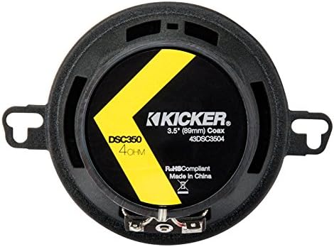 43DSC3504 KICKER DS Series 3.5" Inch Coaxial 2 Way Speakers Factory Upgrade 20W RMS 80W Peak 4 Ohm Car Audio (Pair)