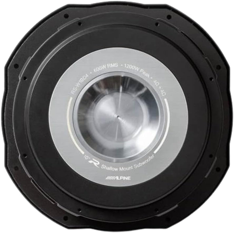 RS-W10D4 Alpine 10" R-Series Shallow Thin Profile Subwoofer Sub 600W RMS 4 Ohm DVC