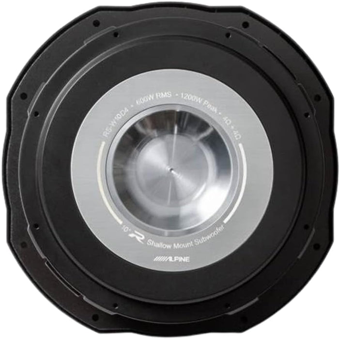 RS-W10D4 Alpine 10" R-Series Shallow Thin Profile Subwoofer Sub 600W RMS 4 Ohm DVC