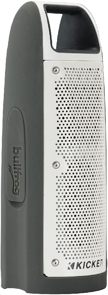44BF100GY KICKER Bullfrog BF100 Bluetooth Portable Outdoor Speaker Waterproof Dustproof IP67 Rating 100 FT Wireless Range (Gray/White)