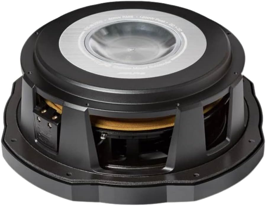 RS-W10D4 Alpine 10" R-Series Shallow Thin Profile Subwoofer Sub 600W RMS 4 Ohm DVC