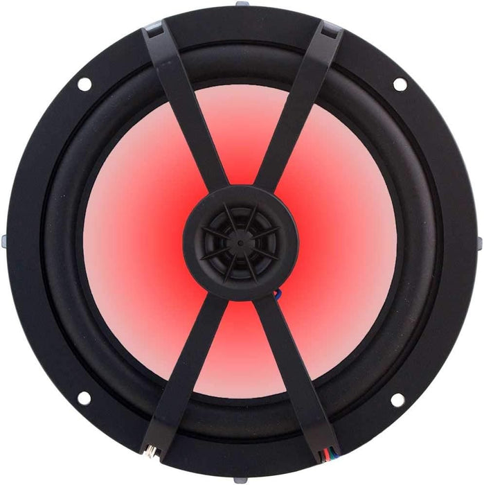 45BKM614L KICKER KM Series 6.5" Coaxial 2 Way Marine Waterproof OEM LED Lighted Speaker 65W RMS 4 Ohm (Single)