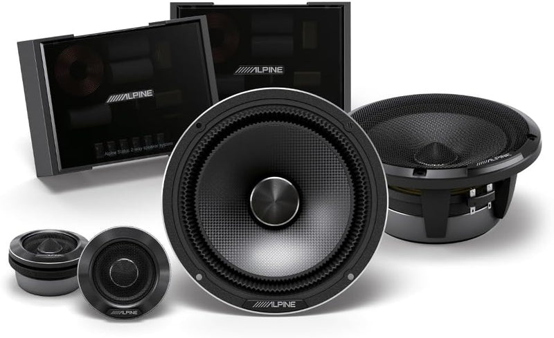 HDZ-65C Alpine Status 6.5" Hi-Res 2-Way Component Speaker Set 100W RMS 4 Ohm Car Audio (Pair)