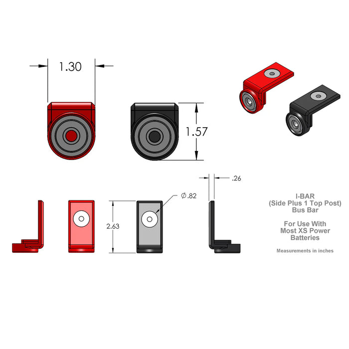 551 XS Power Battery I-BAR Side Post and Top Terminal Adaptor