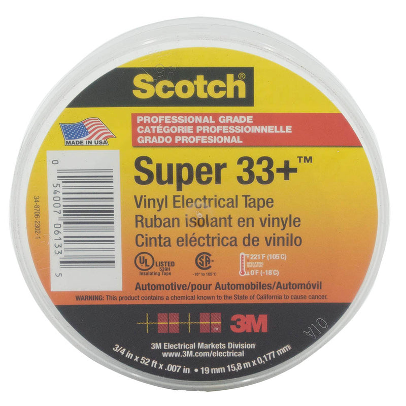 Super33+ METRA Scotch Premium Electrical Tape - 3/4in x 52ft (Single Roll)