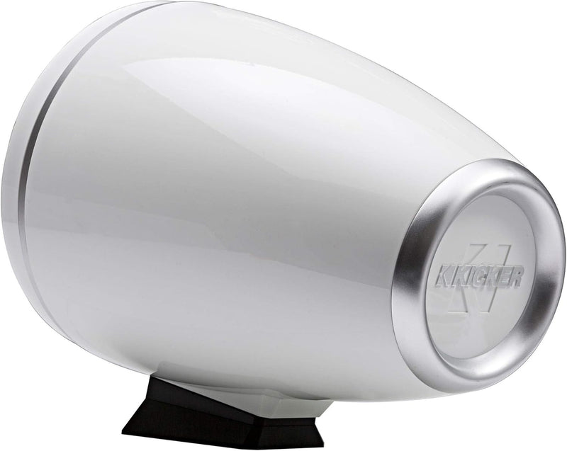 46KMFC8W KICKER KM Series 8" White Marine LED Lighted Coaxial Speakers+Surface Flat Mount Pods 4 Ohm (Pair)