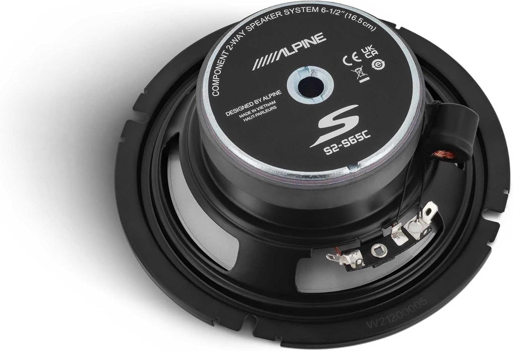 S2-S65C Alpine S-Series 6.5" inch Component Speakers Set 80W RMS 4 Ohm Car Audio (Pair)