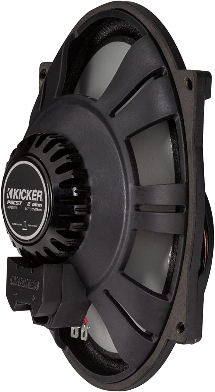48PSC572 KICKER PS Series 5x7" Powersports 2-Way Coaxial Speakers 60W RMS for Motorcycle Harley Davidson Saddlebag ATV UTV RZR (2 Ohm) Pair