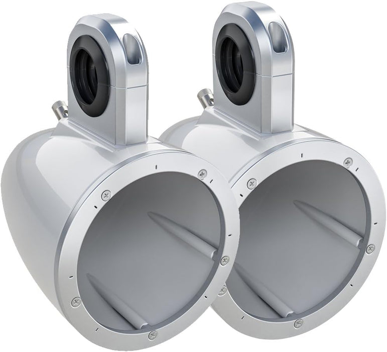12KMTESW KICKER 6.5" Marine Wake Tower/Roll Bar Empty Speaker Enclosures ONLY, White (Pair) (speakers not included)