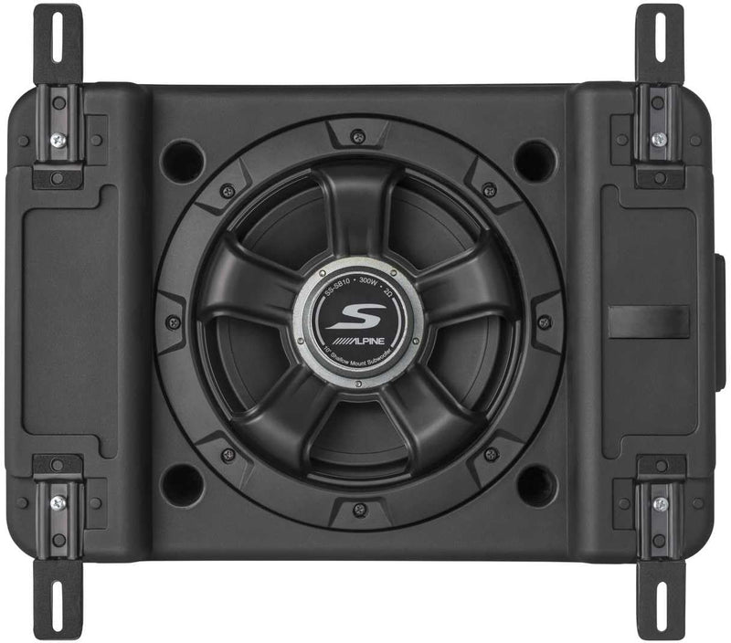 SS-SB10 Alpine S-Series 10" Shallow Subwoofer Sub Single Loaded Down Firing Enclosure 300W RMS 2 Ohm