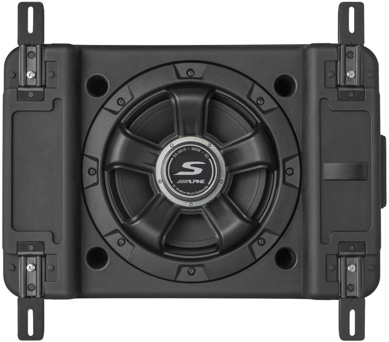 SS-SB10 Alpine S-Series 10" Shallow Subwoofer Sub Single Loaded Down Firing Enclosure 300W RMS 2 Ohm