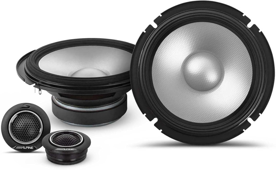 S2-S65C Alpine S-Series 6.5" inch Component Speakers Set 80W RMS 4 Ohm Car Audio (Pair)