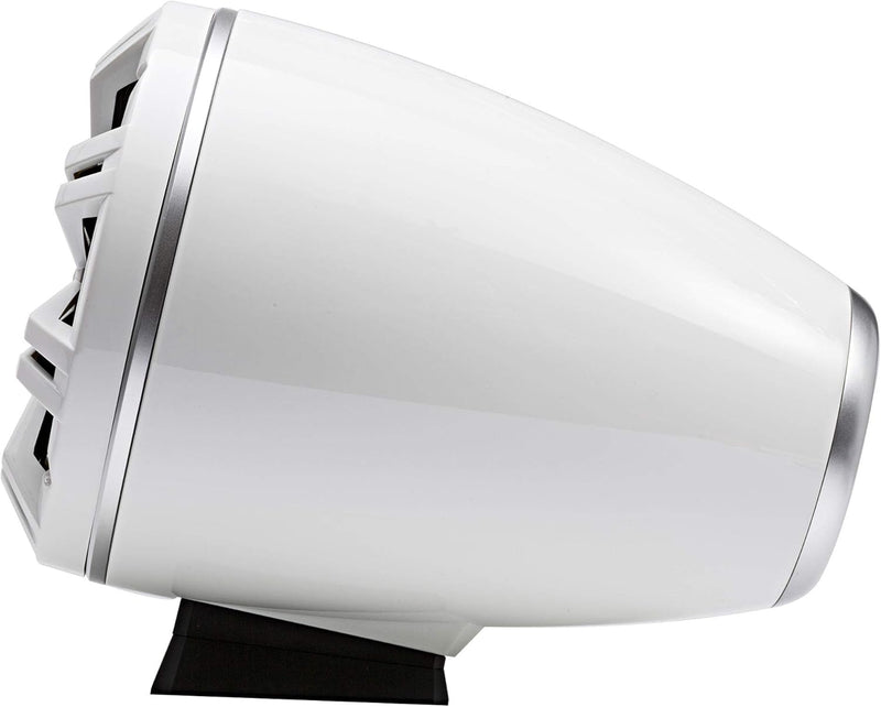 46KMFC8W KICKER KM Series 8" White Marine LED Lighted Coaxial Speakers+Surface Flat Mount Pods 4 Ohm (Pair)