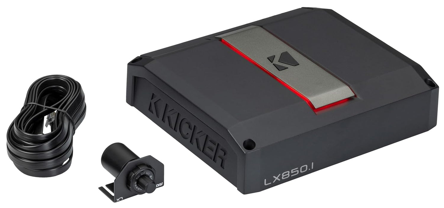 51LX8501 KICKER LX-Series 850.1 Premium Mono Class D Car Audio Subwoofer Amplifier 850W RMS 1 Ohm Stable