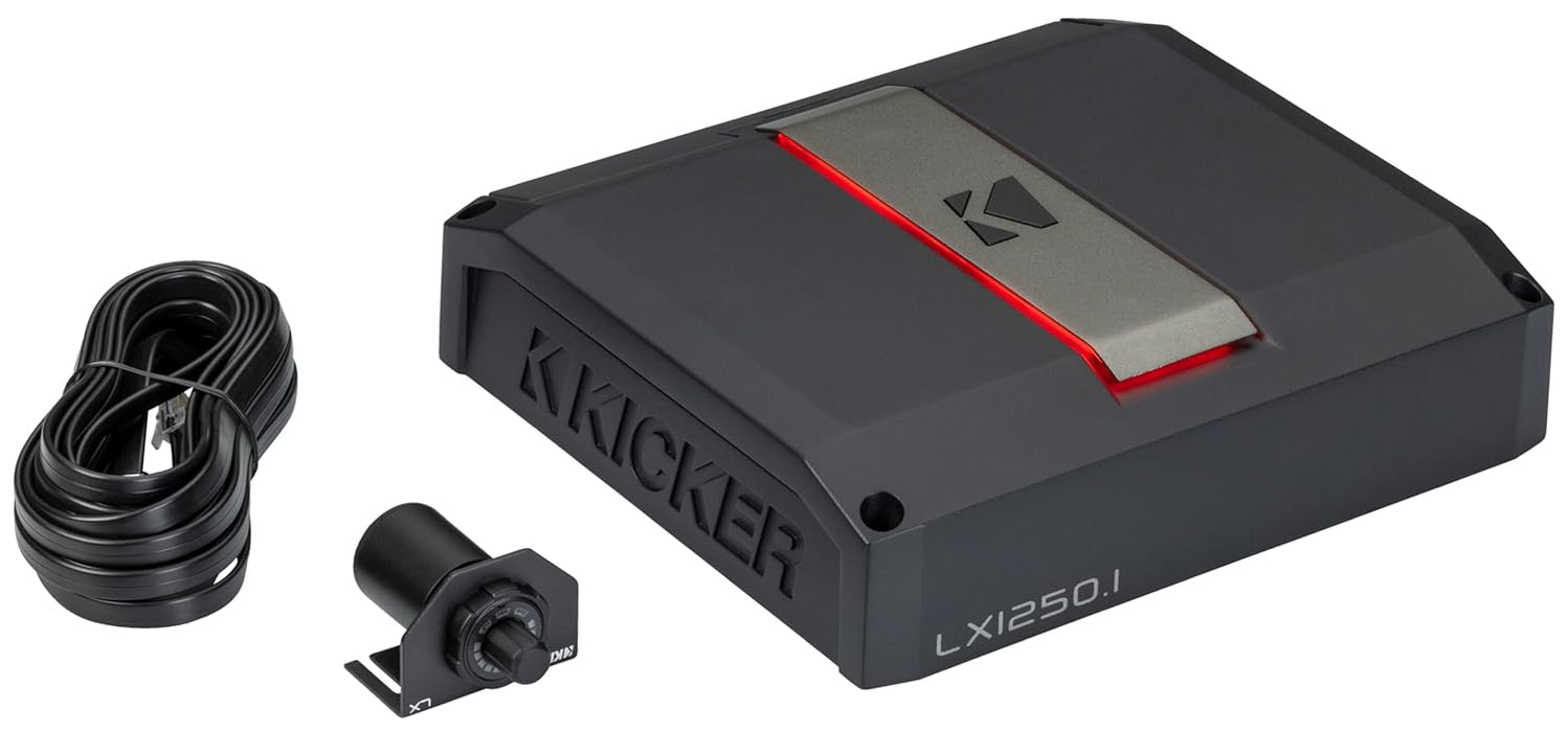 51LX12501 KICKER LX-Series 1250.1 Premium Mono Class D Car Audio Subwoofer Amplifier 1250W RMS 1 Ohm Stable