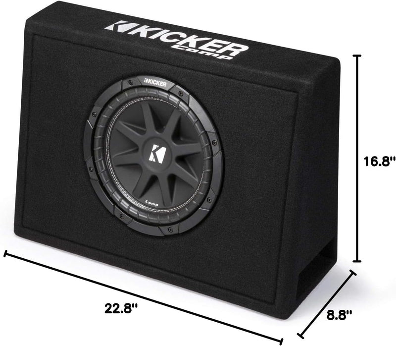 43TC104 KICKER 10" Comp Subwoofer Single Loaded Enclosure Ported 150W RMS 4 Ohm