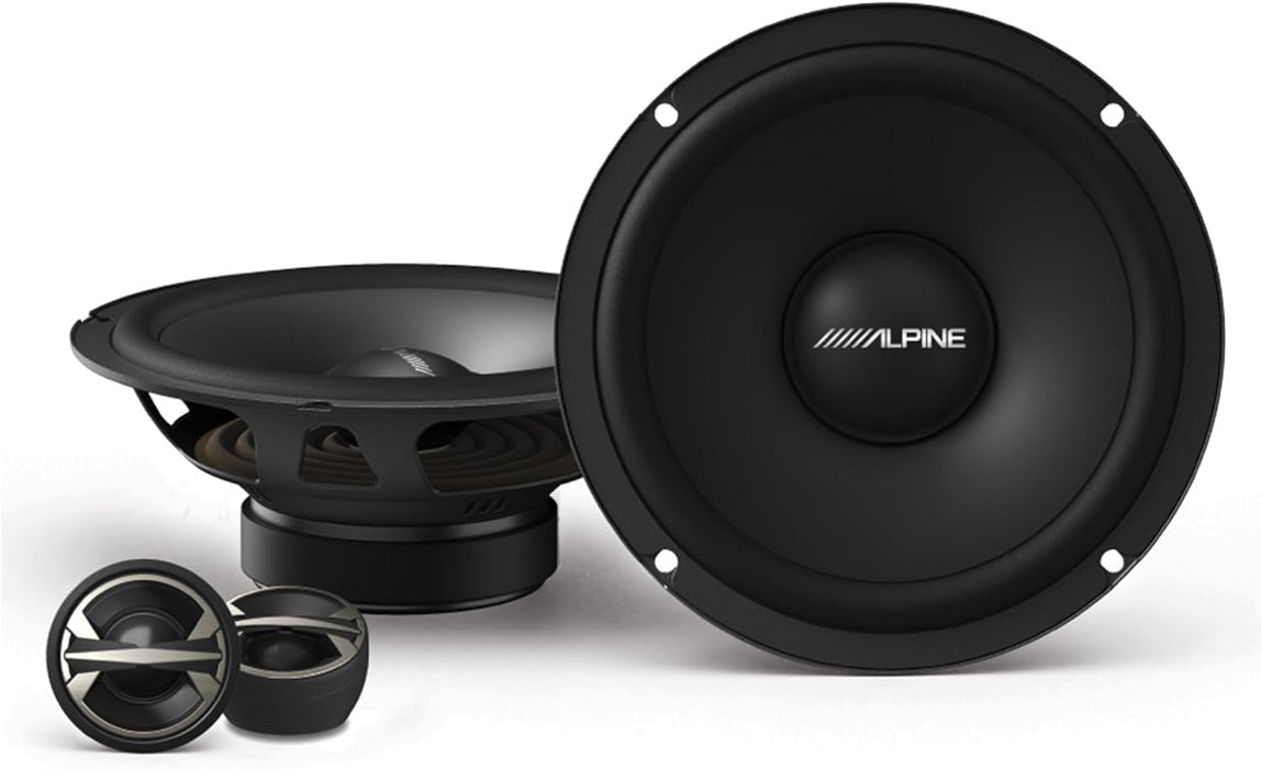 EL-E65C-G Alpine EL-Series 6.5" 6 1/2 inch 2-Way Component Speaker Set w/Tweeters 45W RMS Car Audio 4 Ohm (Pair)