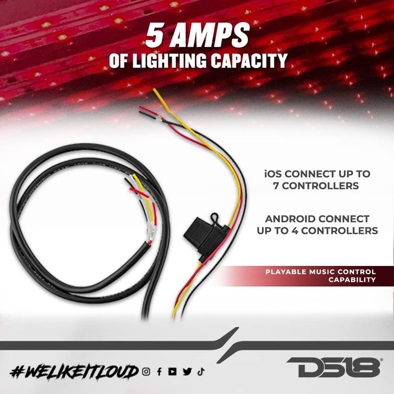 LED-BTC DS18 RGB LED Lights Bluetooth Controller for 12V LED Lighted Speakers