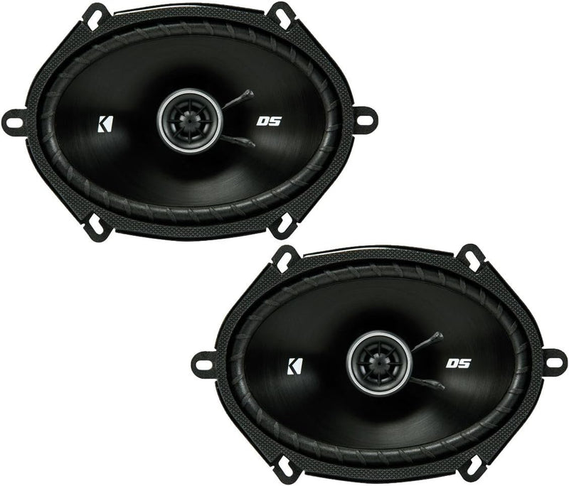 43DSC6804 KICKER DS Series 6x8" Coaxial 2 Way Speakers Factory Upgrade 50W RMS 200W Peak 4 Ohm Car Audio (Pair)