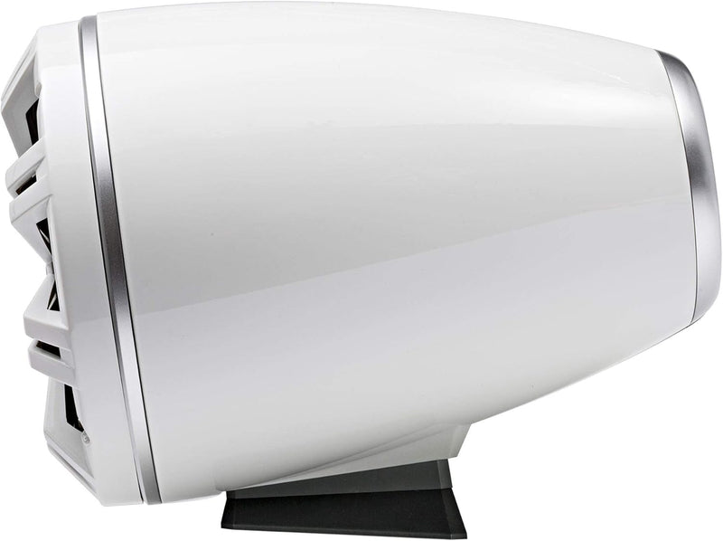 46KMFC8W KICKER KM Series 8" White Marine LED Lighted Coaxial Speakers+Surface Flat Mount Pods 4 Ohm (Pair)