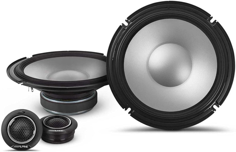 S2-S80C Alpine S-Series 8" inch Component Speakers Set 85W RMS 4 Ohm Car Audio (Pair)