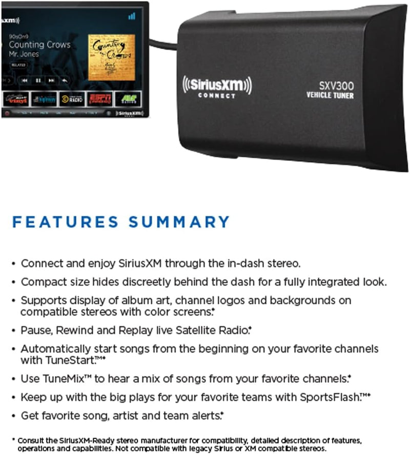 SXV300V1 SiriusXM Satellite Radio Tuner With Magnetic Mount Antenna