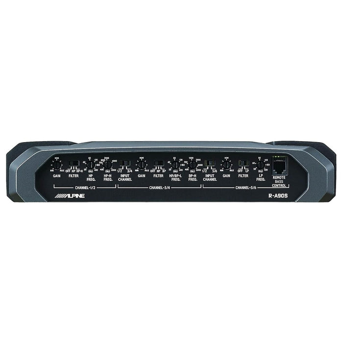 R-A90S Alpine R-Series 6/5/4/3 Channel Power Amplifier with Staggered Power 6ch Car Audio Amplifier Hi-Res Certified