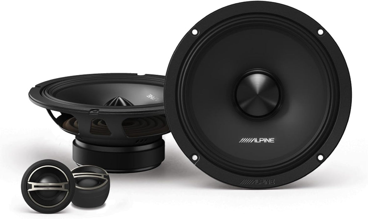 DM-65C-G Alpine DM-Series 6.5" 6 1/2 inch 2-Way Component Speaker Set w/Tweeters 50W RMS Car Audio 4 Ohm (Pair)