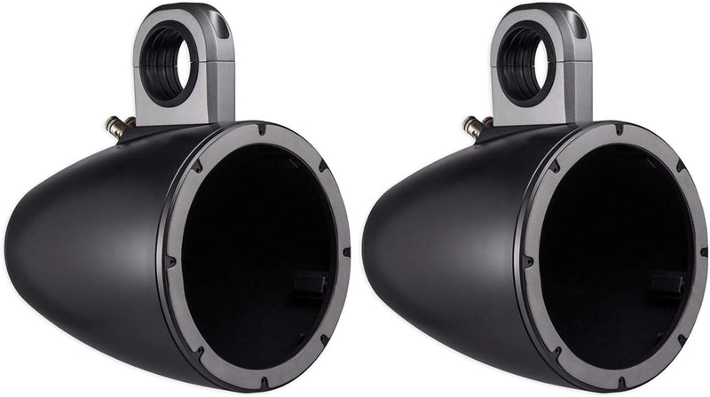 43KMTES8B KICKER 8" Marine Wake Tower/Roll Bar Empty Speaker Enclosures ONLY, Black (Pair) (speakers not included)