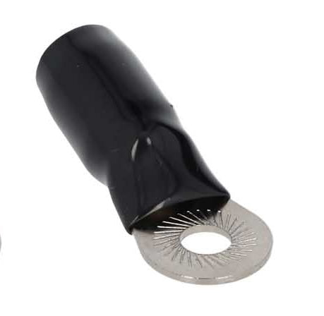 V8-RTN8 METRA V8 Series Red or Black 1/4" Nickel Plated Ring Terminal for 4 Gauge Wire (Each)