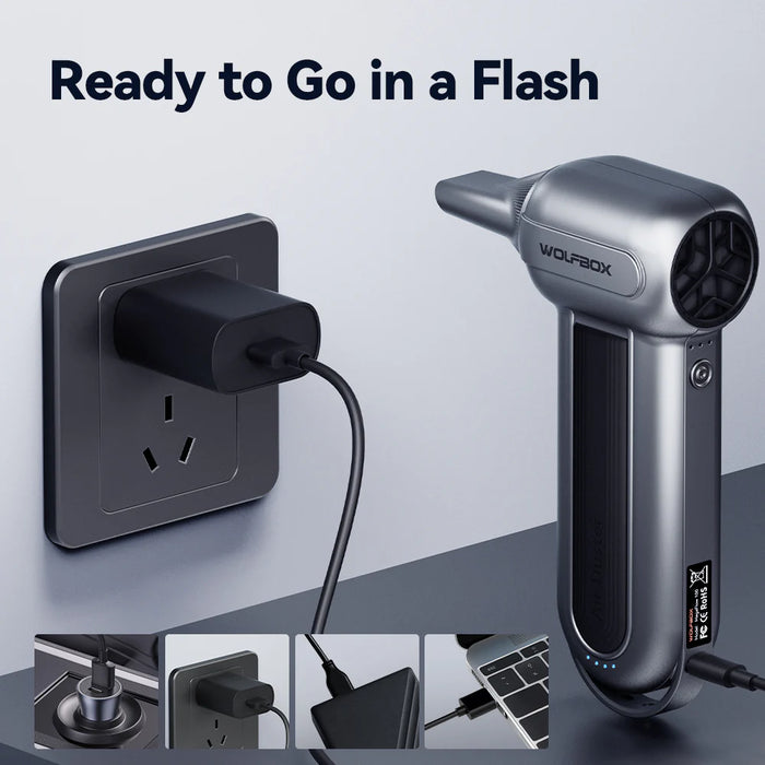 Super-Power-Turbofan-1 Wolfbox Compressed Air Duster - Super Power Electric Air Duster 150,000 RPM 185MPH 70CFM 6000mAh USB-C Rechargeable
