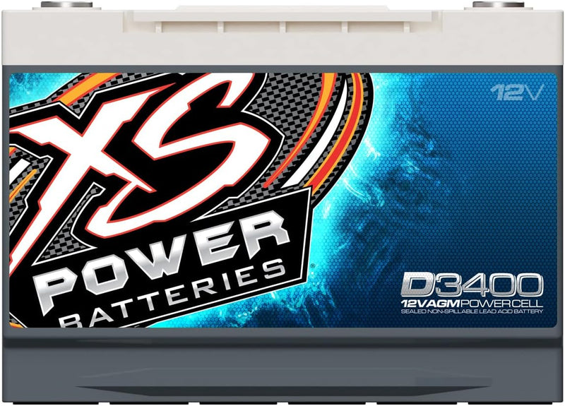 D3400 XS Power Battery 12V AGM D Series BCI Group 34 - 2500W / 4000W 80Ah 1150CA