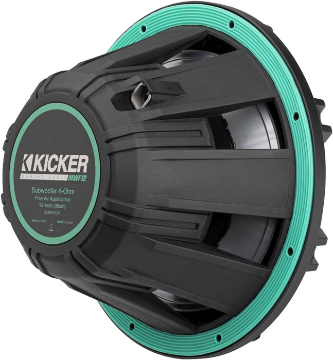 51MWF124 KICKER Premium Marine 12" Free-Air Subwoofer Sub 450W RMS 4 Ohm SVC