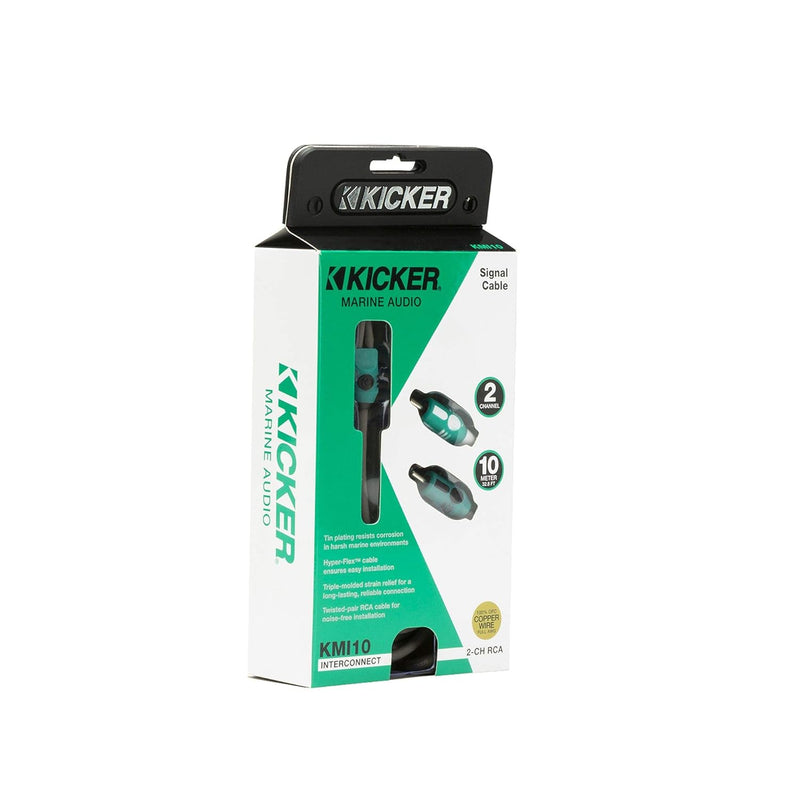 47KMI10 KICKER Marine 2-Channel RCA Interconnects, 10.0 Meter