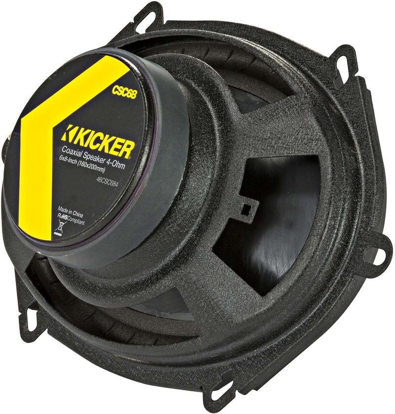 KICKER 46CSC684 CS Series 6x8" Coaxial Car Speakers  – 4 Speakers / 2 Pairs