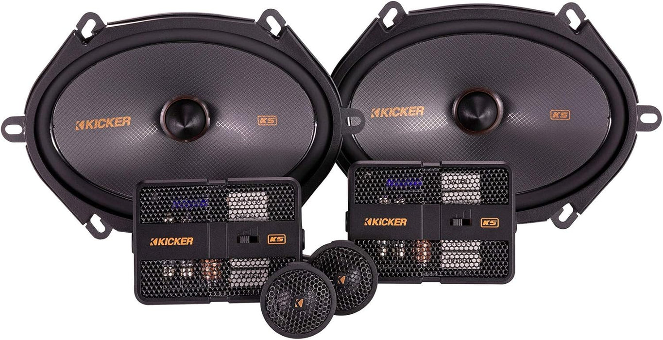 51KSS6804 KICKER KS Series 6x8" Inch Component Speakers 1" Inch Tweeters 125W RMS Car Audio 4 Ohm (Pair)