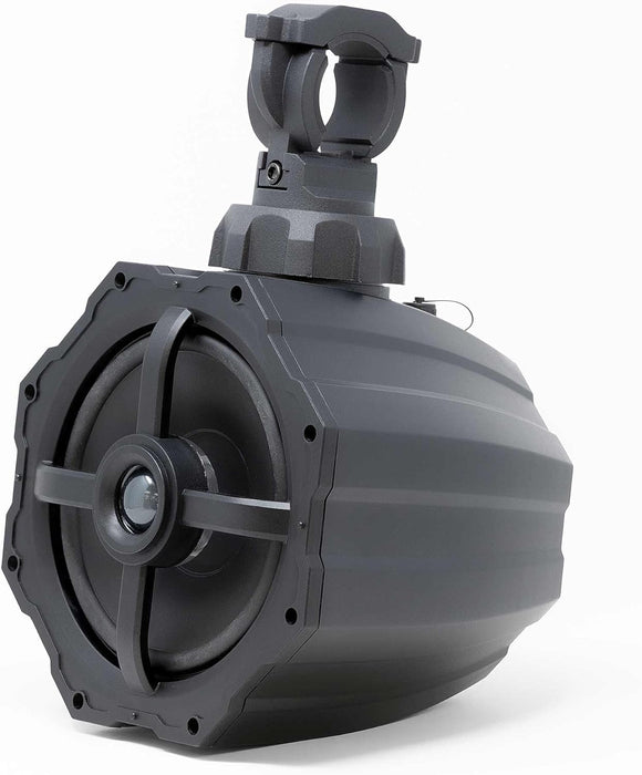 SPV-65RGB-CAN Alpine 6.5" Marine RGB LED Lighted Coaxial Speakers+ Black Tube Mounted Pods 4 Ohm (Pair) (IP66 Rated)